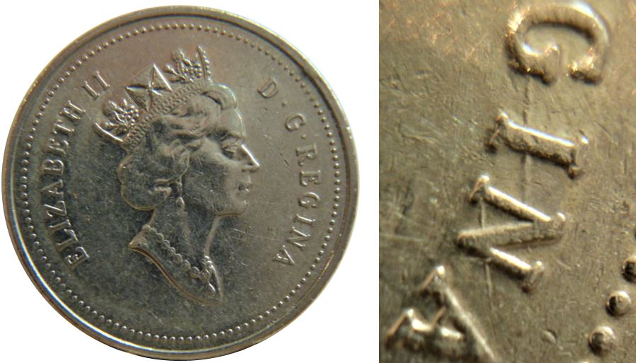 5 Cents 1997-Dommage du coin a travers IN de regINa-2.JPG