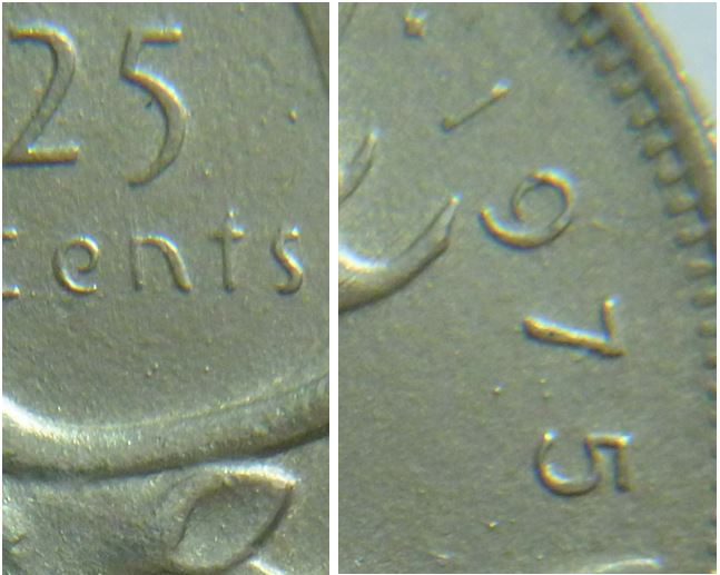 25 Cents 1975-Revers et avers ont une texture rugueuse-5.JPG