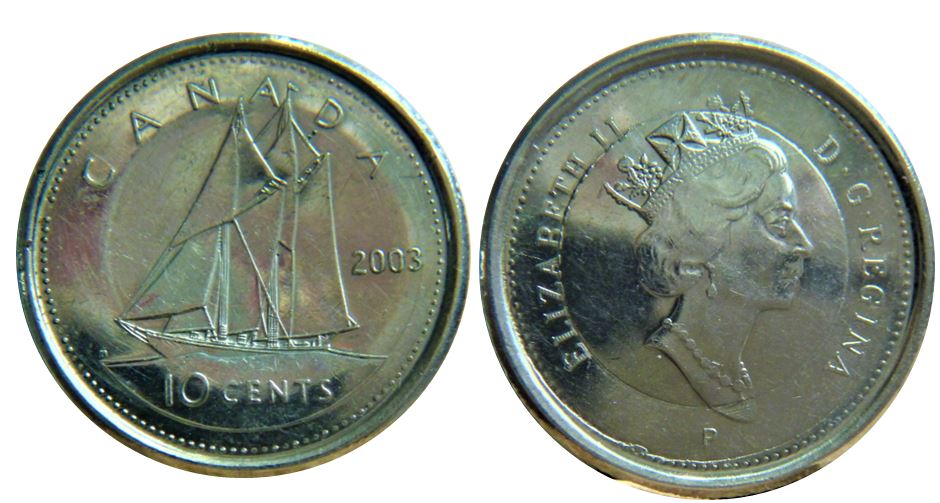 10 Cents 2003p-Le centre du revers est Concave-La centre du avers est Bombée-5.JPG