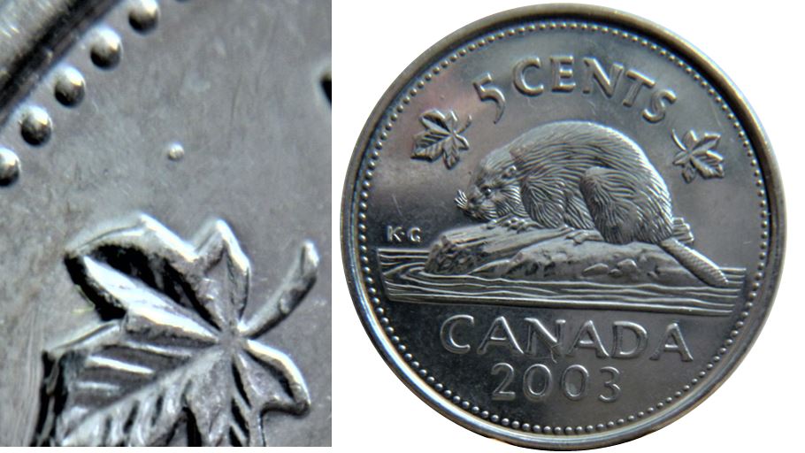 5 Cents 2003-Point au dessus feuille gauche-1.JPG