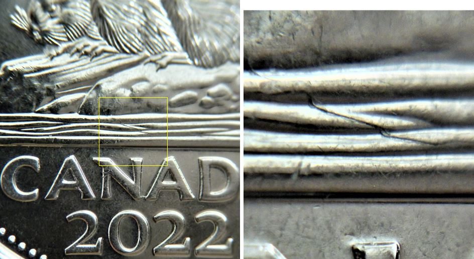 5 Cents 2022-Dépôt de métal et plus encore du coté revers-6.JPG