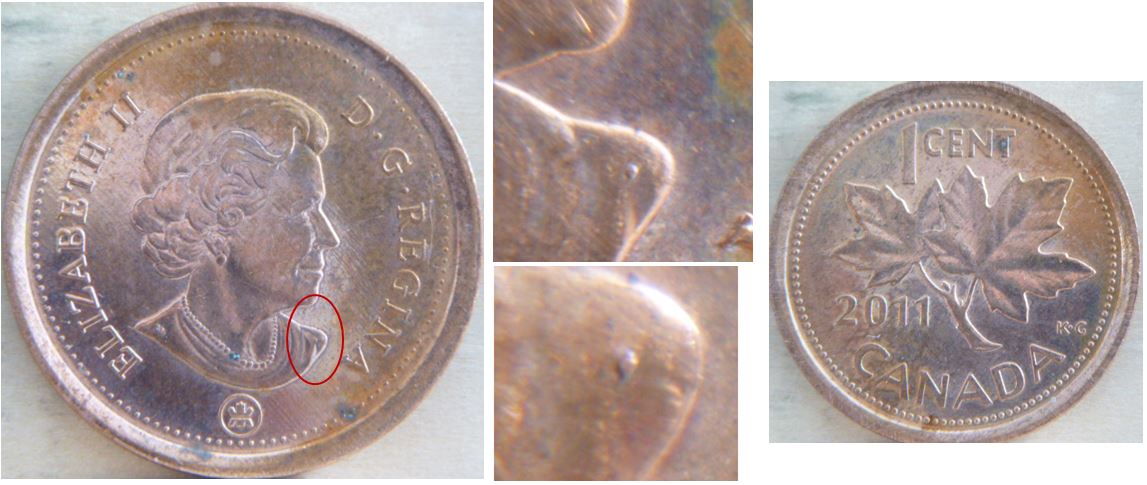 1 Cent 2011 N.M. - Éclat de coin sur épaule effigie.JPG
