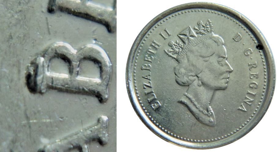 10 Cents 1998-Éclat coin sur B de elizaBeth-2.JPG