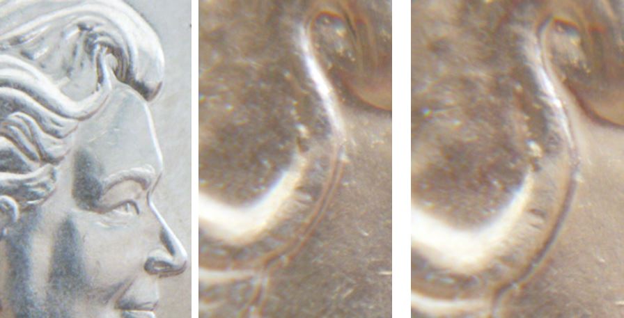 5 Cents 2008- Éclat de coin dans les cheveux effigie-2.JPG