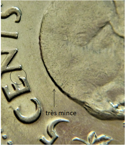 5 Cents 2001p-Frappe à travers  sur le castor-3.png