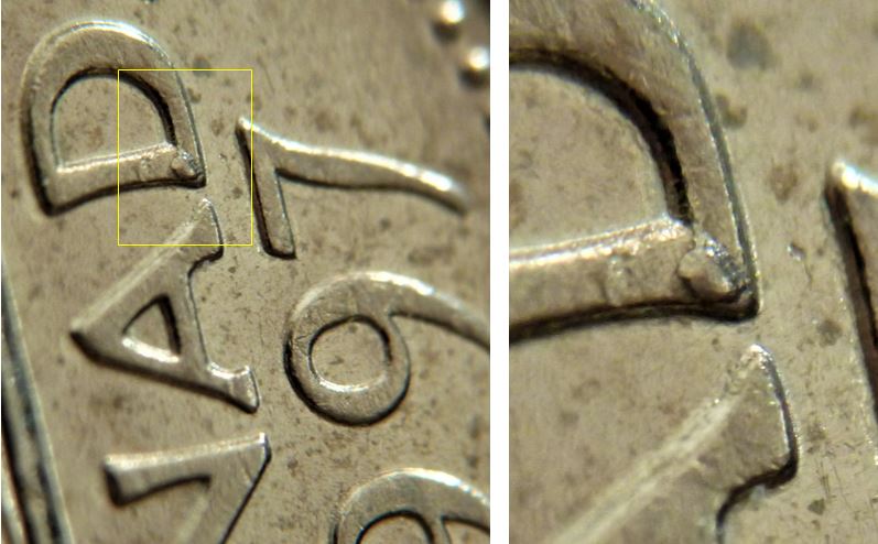 5 Cents 1997-Éclat coin sur D de canaDa-1.JPG