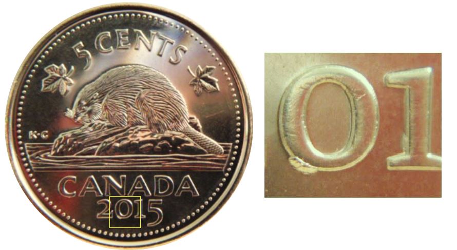 5 Cents 2015-Éclat coin sous 0 de 2015-No.1.JPG