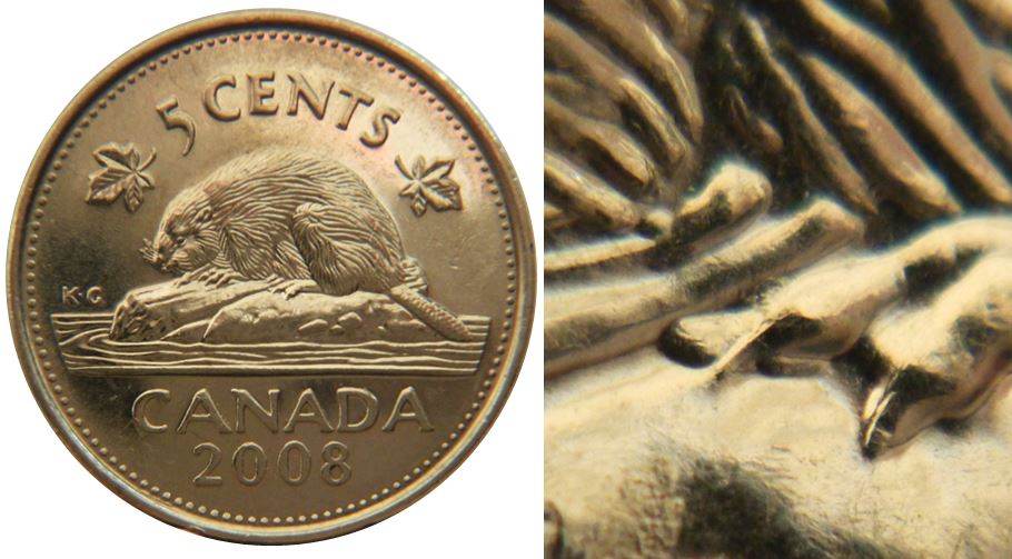 5 Cents 2008-Griffe extra-Éclat coin-No.1.JPG
