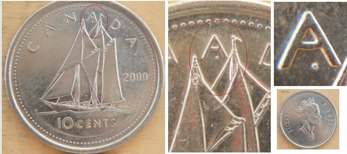 10 Cents 2000-Point sous le 2ème A de canAda-1.JPG