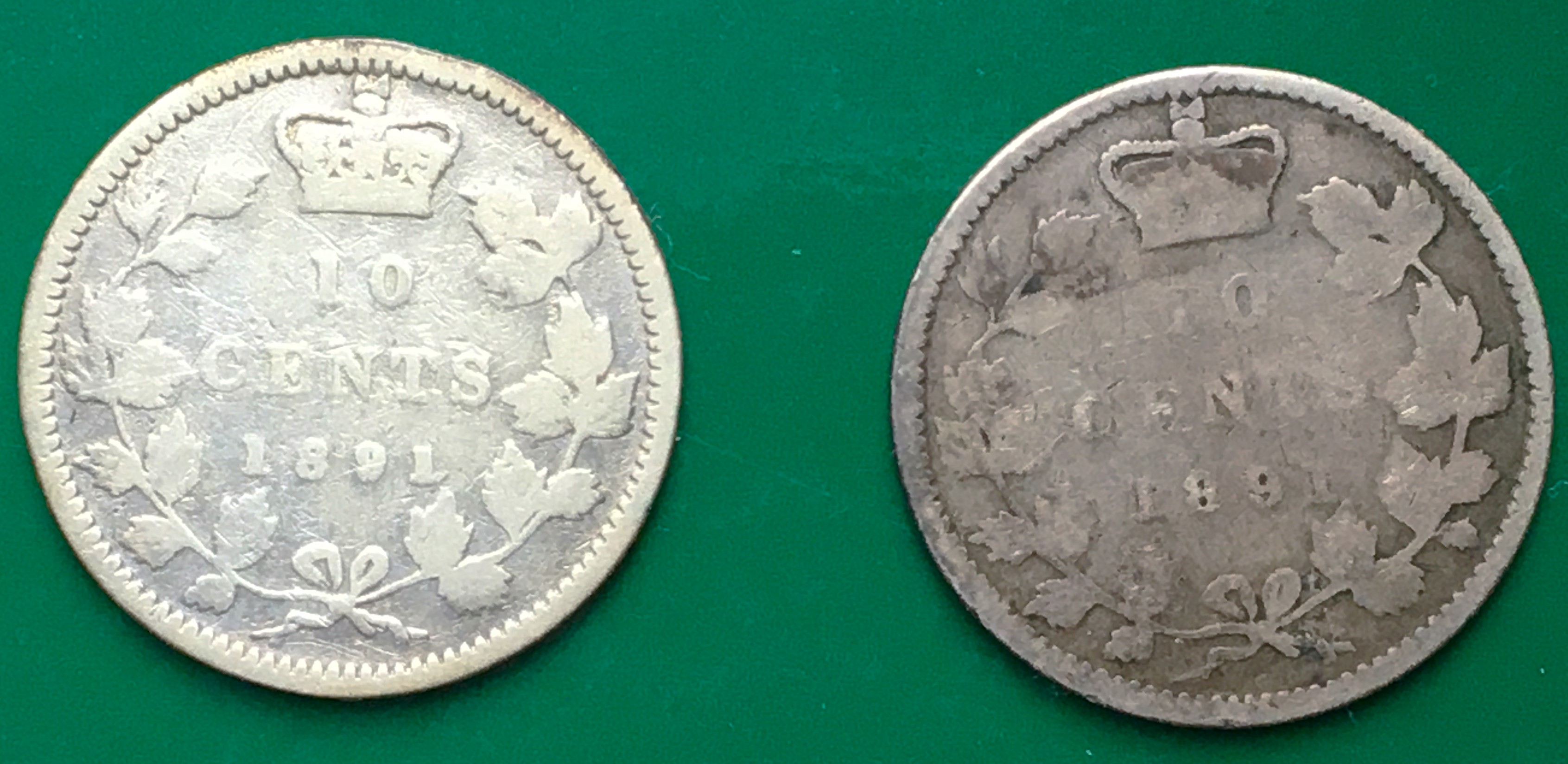 10 cents 1891 et 1891.JPG
