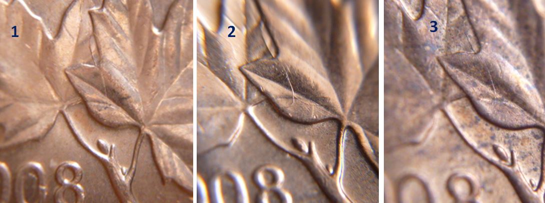 1 Cent 2008- Coin fendillé sur les feuilles-1.JPG