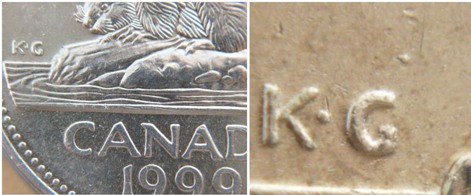 5 cents 1999- Point au dessus de G de K.G-2.JPG