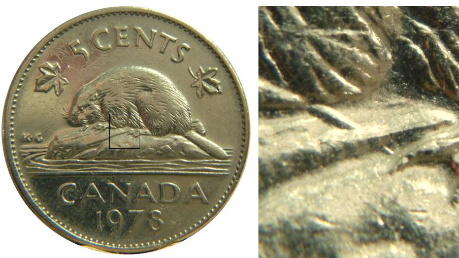 5 Cents 1978-Dommage du coin à travers la buche-1,.JPG