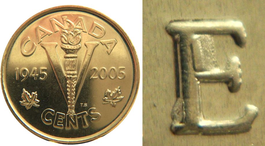 5 Cents 2005.V-Dépôt de métal sur légende revers-No.1,.JPG