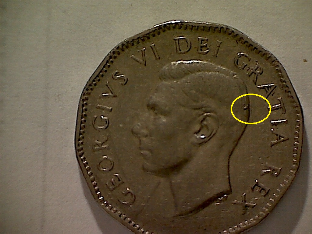 5 Ccents 1951 Éclat sur la tête B524038E Avers.jpg