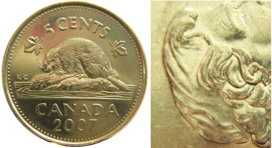 5 Cents 2007-Polissage excessif dans les cheveux effigie-1,.JPG