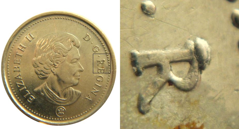 5 Cents 2007-Éclat coin sur R de Regina-2.JPG