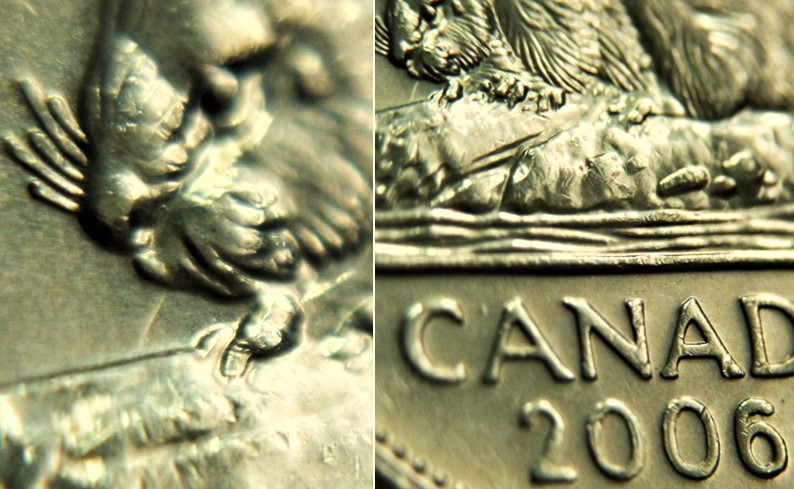 5 Cents 2006-Coin entrechoqué bouche du castor-1.jpg