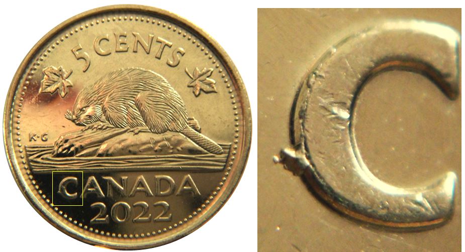 5 Cents 2022-Éclat coin  C de Canada-1.JPG