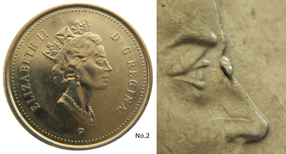 5 Cents 2001-Éclat coin sur nez effigie-No.2.JPG