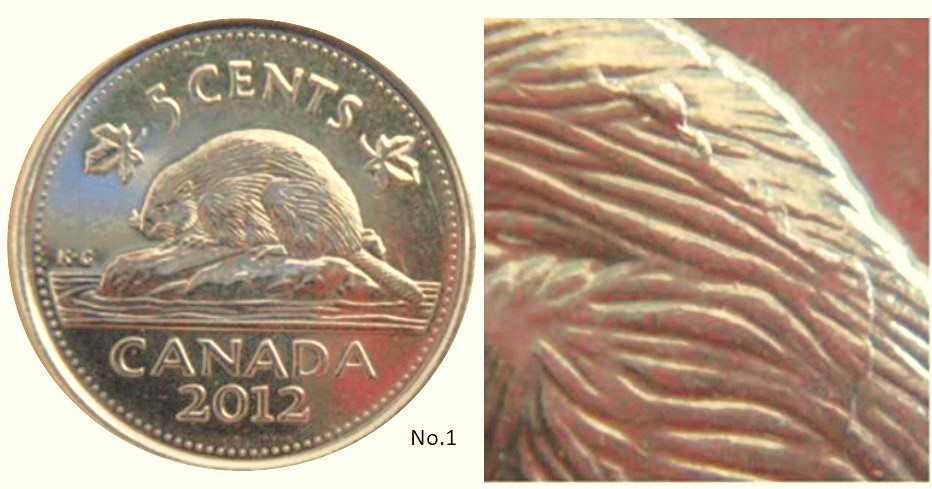 5 Cents 2012-Éclat coin sur dos du castor-No.1,.JPG