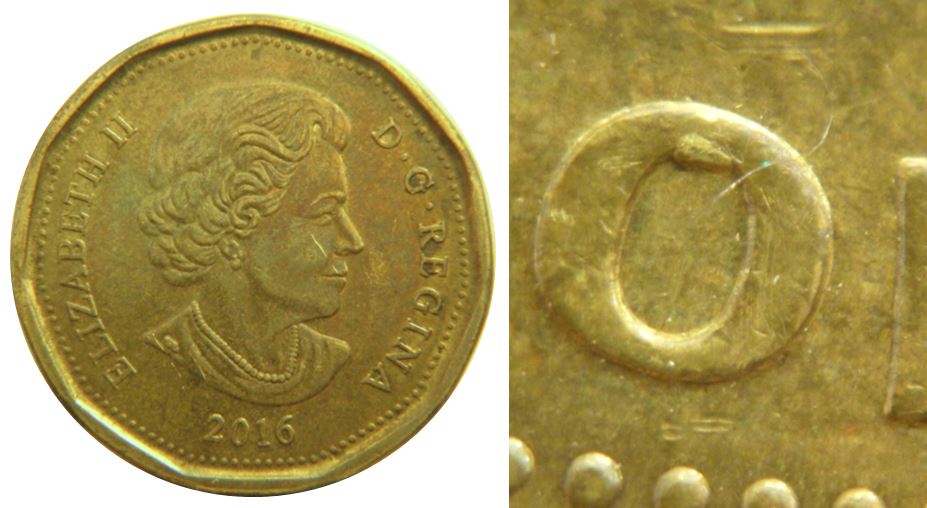 1 Dollar 2016-Éclat coin dans O dOllar-éclat dans D canaDa-1,.JPG