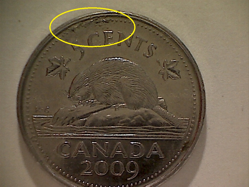 5 CENTS 2009 Placage déficient au-dessus de CENTS  B525064 Revers.jpg