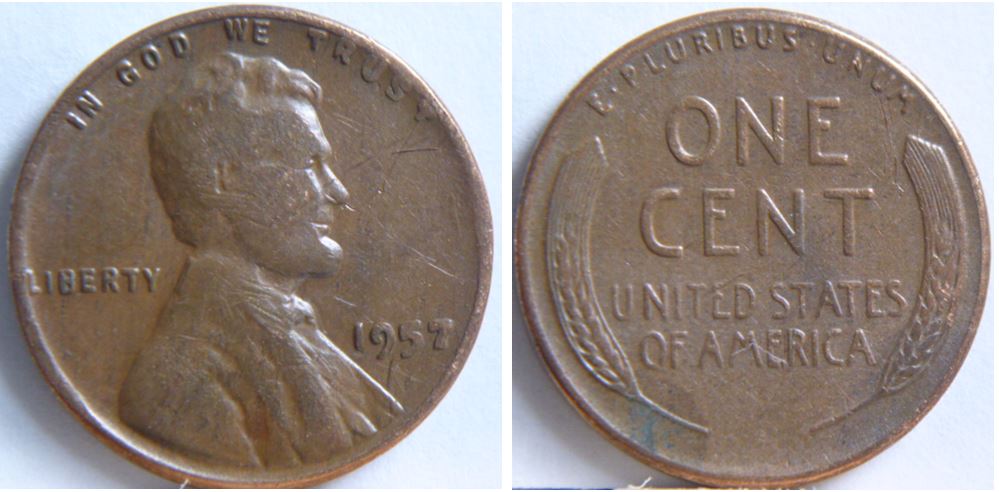 1 Cent USA- 1957-Bizar..Ressemble a1 cent 1960 Split Planchet Before Strike.JPG