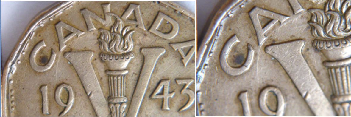 5 Cents 1943- Entrechoqué coté revers -2.JPG