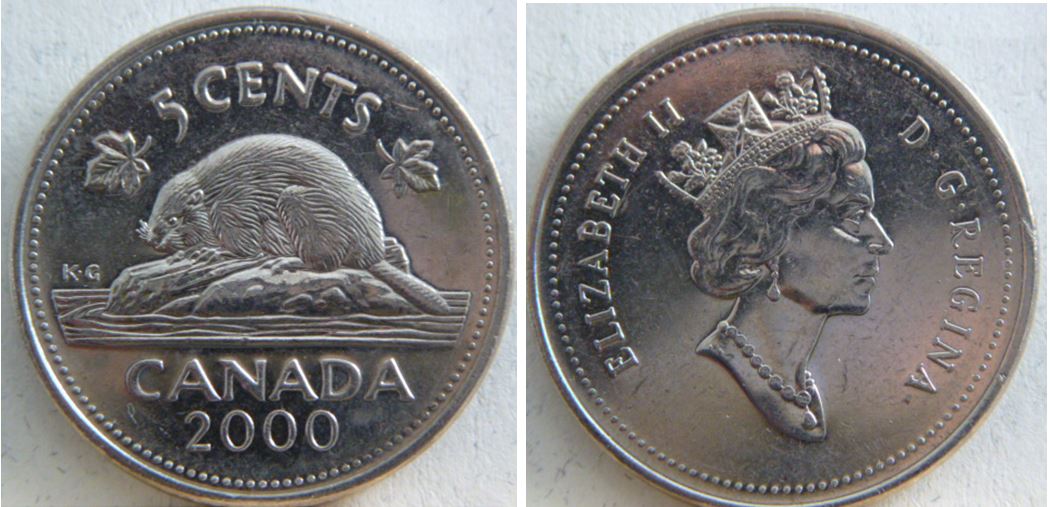 5 Cents 2000-Éclat de coin sur B de elizaBeth-1.JPG