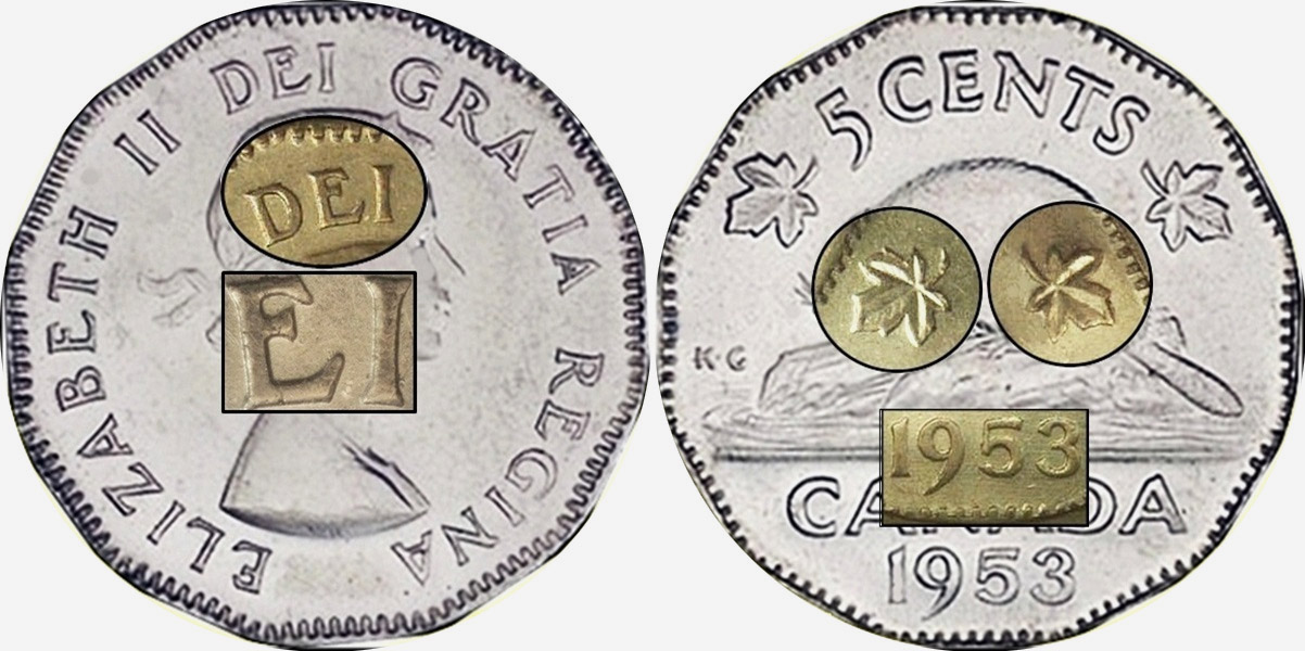 5 cents 1953 - NSF - Far Leaf