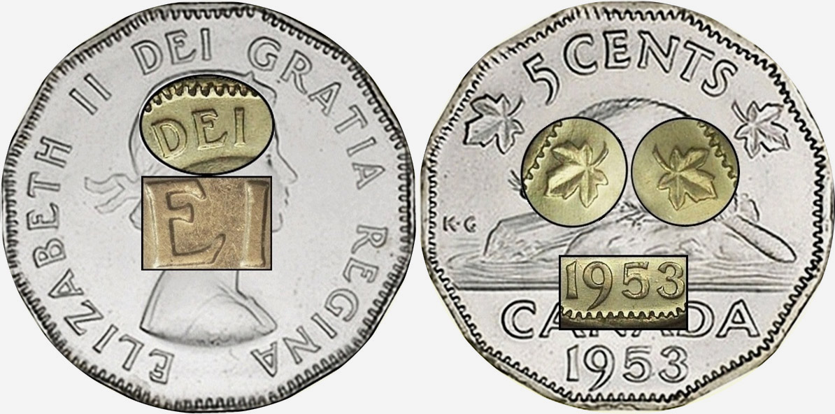 5 cents 1953 - SF - Near Leaf