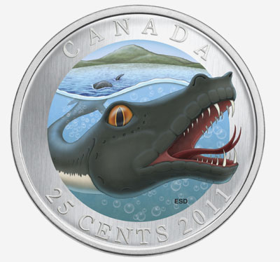 Pièce de 25 cents colorée 2011 - Créatures mythiques du Canada - Memphré