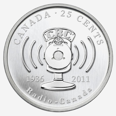 Pièce de 25 cents 2011 - 75e anniversaire de CBC/Radio-Canada