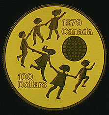 Canada, pièce de 100 dollars en or, 1979