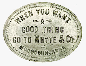 Whyte & Co., Moosomin, jeton de 50 cents, 1893