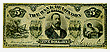 Bank of London, billet de 5 $, 1883