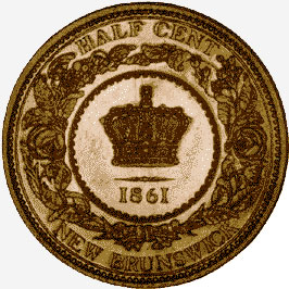 Pièce d'un demi-cent en bronze, 1861