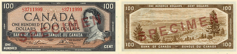 100 dollars 1954 modified portrait
