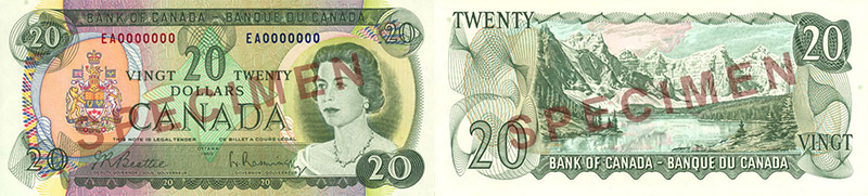 20 dollars - 1969 à 1975
