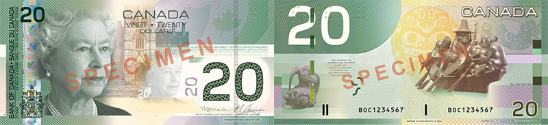 Valeur des billets de banque de 20 dollars de 2004 à 2011