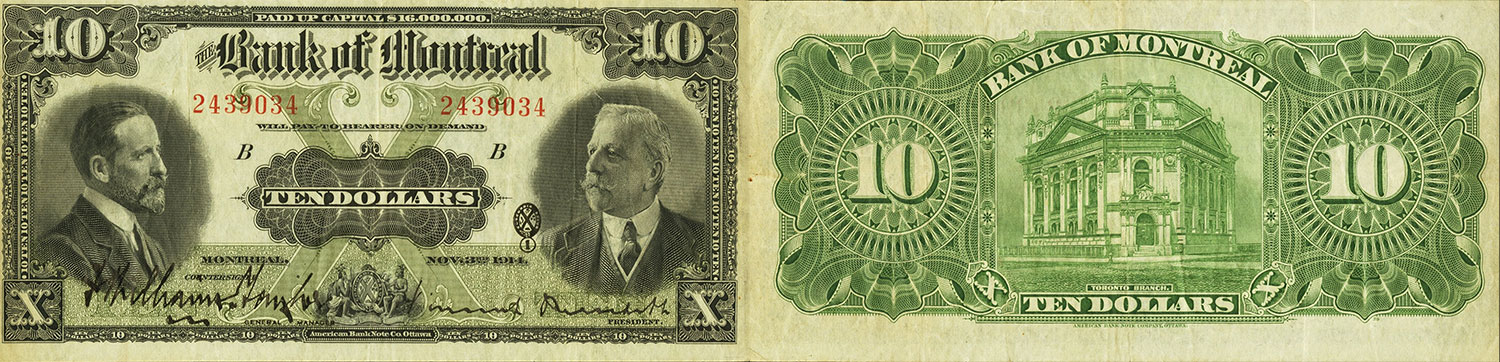 10 dollars 1914 - Bank of Montreal banknotes