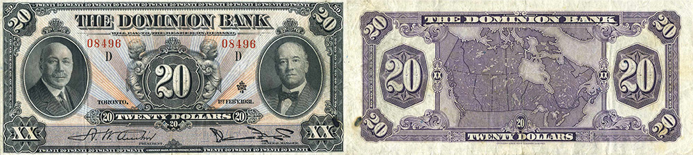 20 dollars 1931 - Dominion Bank banknotes