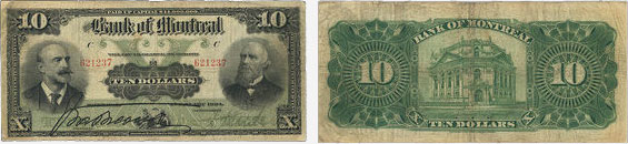 Billet de 10 dollars 1904 de la Banque de Montréal