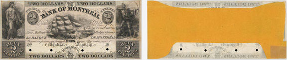 2 dollars 1839 - Bank of Montreal banknotes