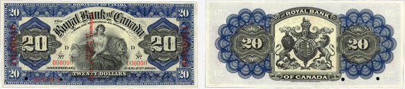 Billet de 20 dollars 1909 de la Royal Bank of Canada