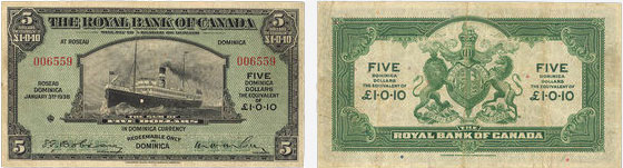 Billet de 5 dollars 1938 de la Royal Bank of Canada