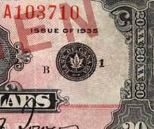 20 dollars 1935 - Billet de banque - Anglais - Petit sceau
