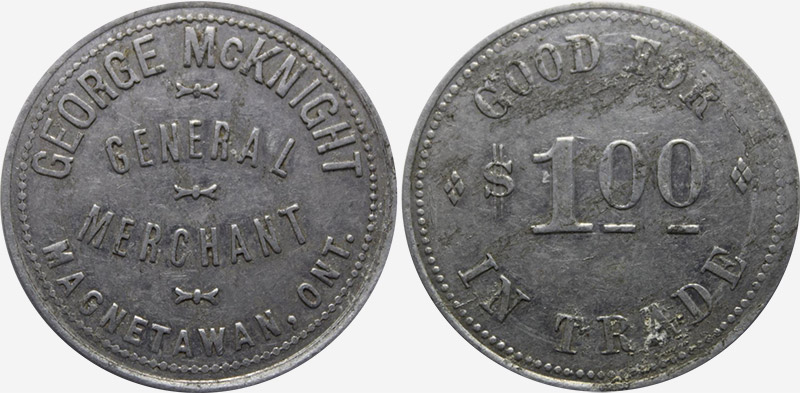 George McKnight - Magnetawan - General Merchant - 1 dollar