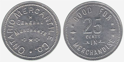 Ontario Mercantile Co. - General merchants - 25 cents